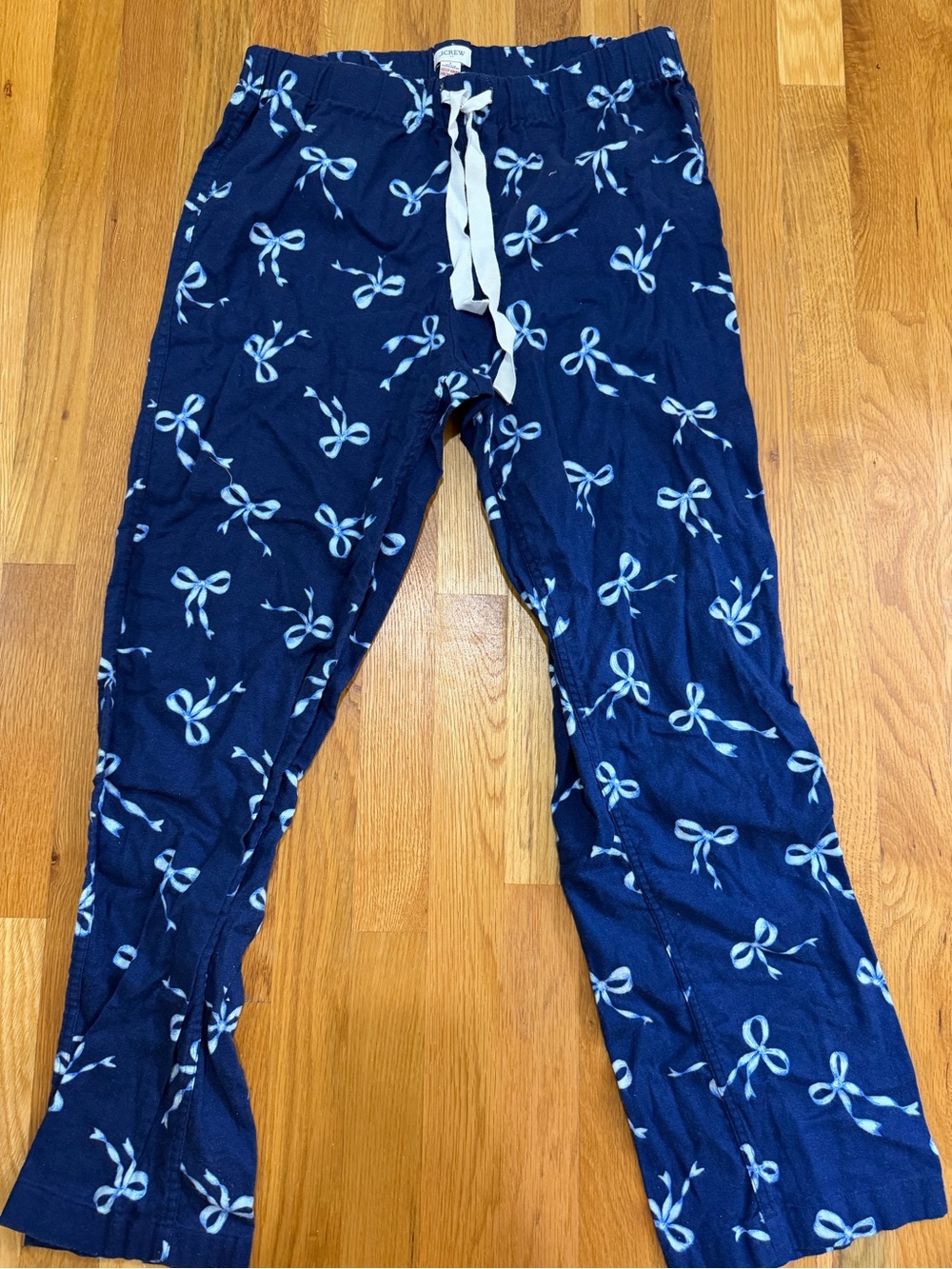 J. Crew Navy Blue Bow-Print Pajama Pants